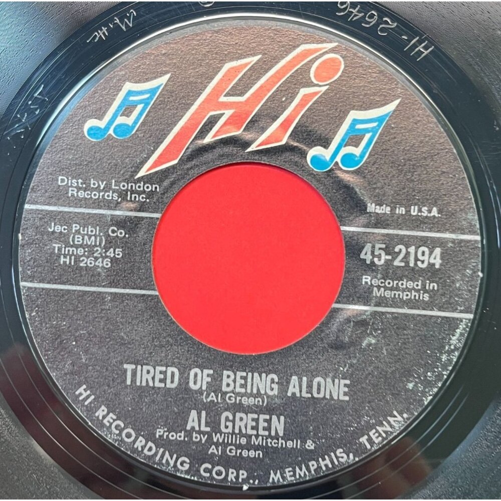Al Green Tired of Being Alone / Get Back Baby 45 Funk Soul Vinyl Hi 45-2194